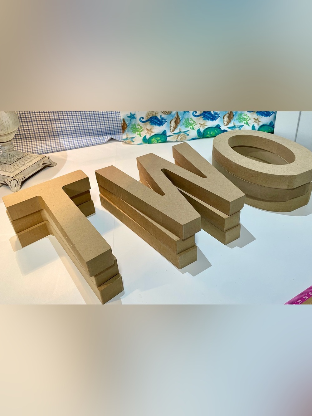 Set of 9 Freestanding Wood/MDF Craft Letters – DIY / 2nd Birthday